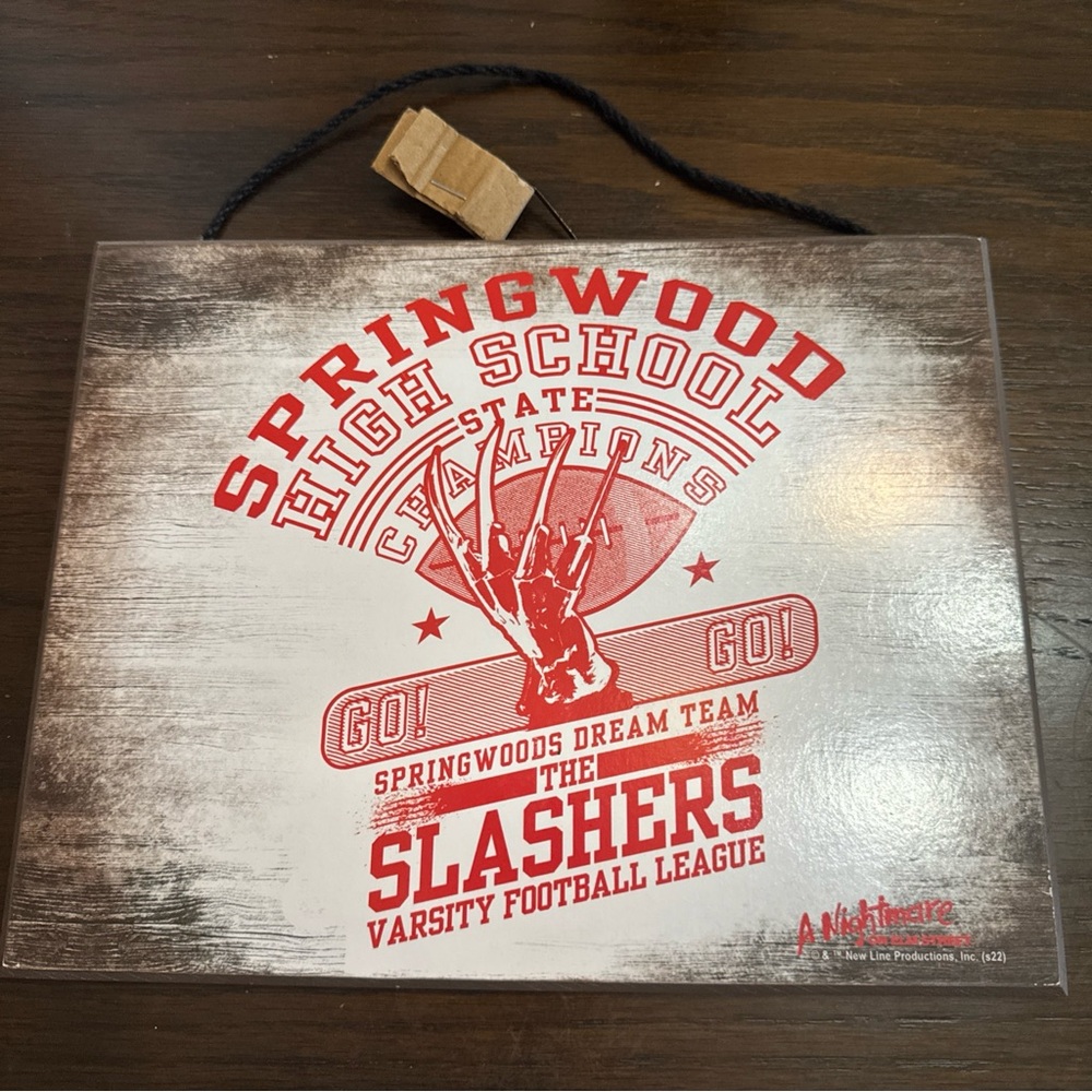 NEW Nightmare On Elm St “Springwood High School” Sign Horror Halloween Decor